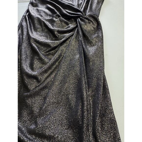 ASTR The Label Revolve Gold Metallic Glitter Side Twist Bodycon Mini Dress Sz M - Picture 2 of 6